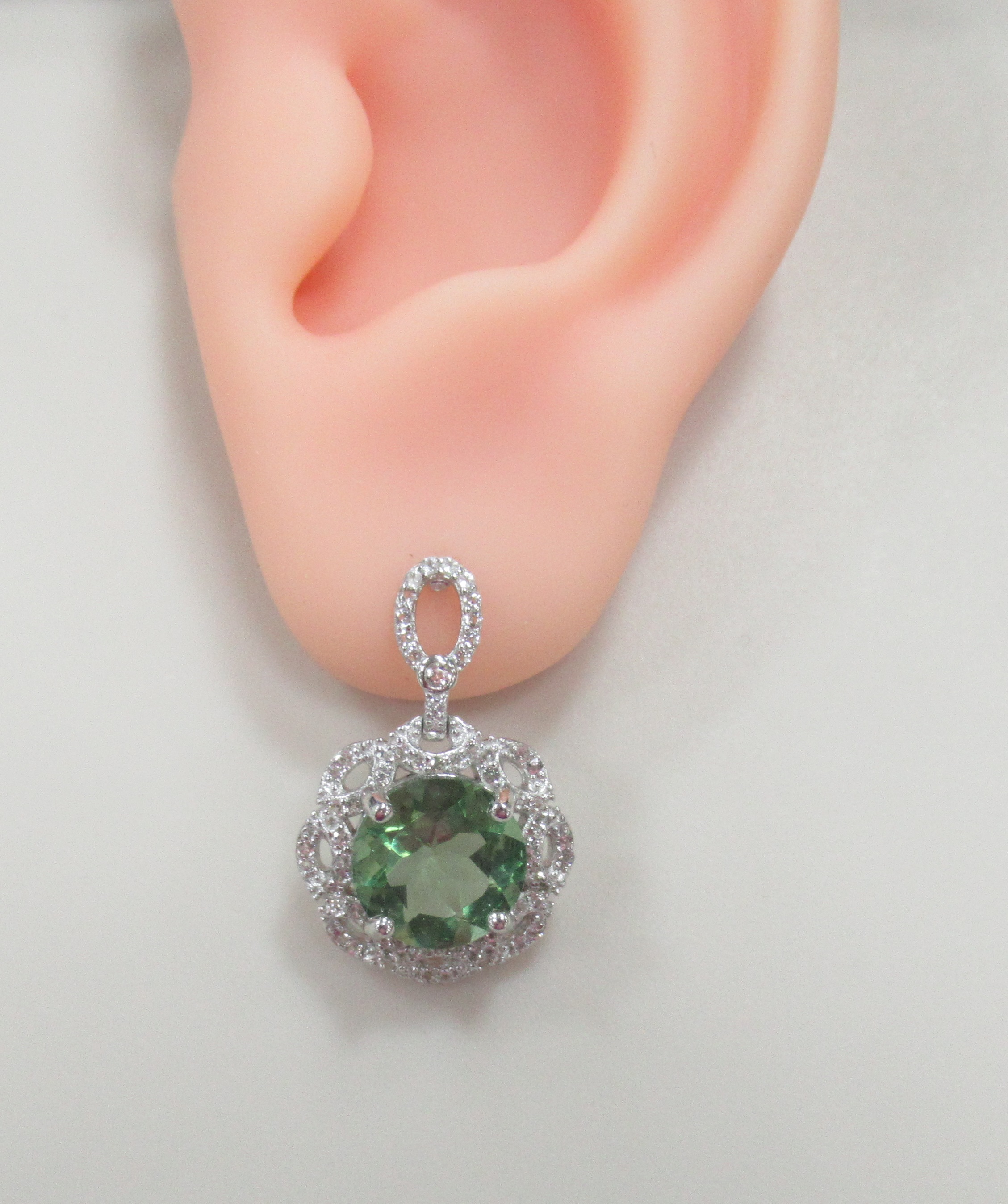 Серебряные серьги с флюоритами